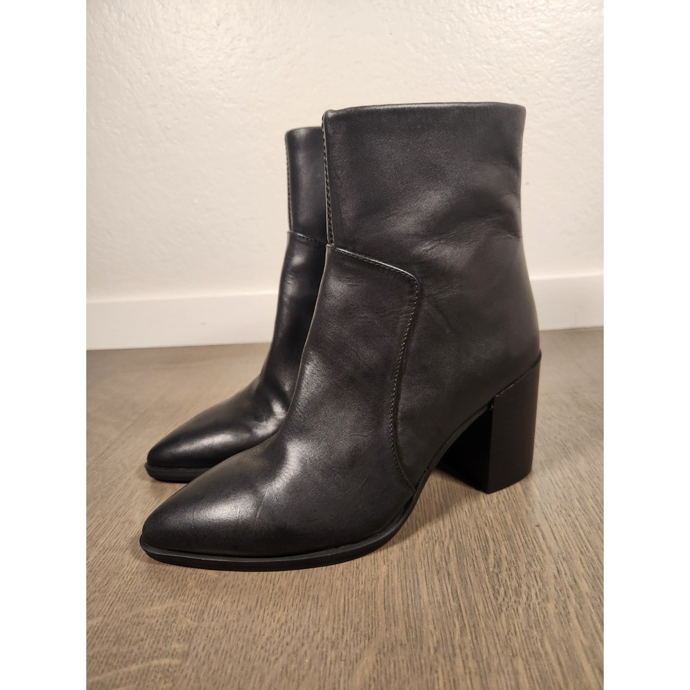 New $165 Jeffrey Campbell Women's Wantz Block Heel Boots Black 7 Bootie Ankle